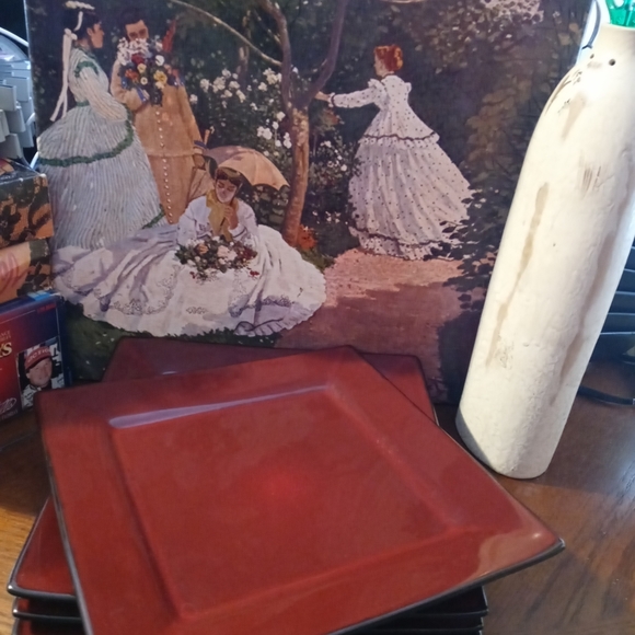 🎻Gibson "Kiesling" Square Dinner Plates🍱 Set Of 4 Vintage,Like 🆕,Nice Gift 🎁 - Picture 6 of 14